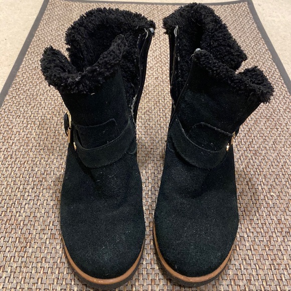 Tommy Hilfiger 7 Black Faux Suede Boots - Picture 1 of 12